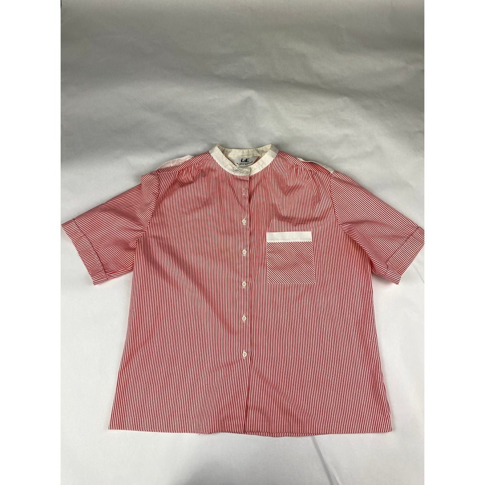 Vintage I.D. by Ship 'N Shore Shirt Women's Size 17/18 Red Striped